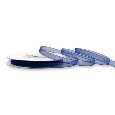 Organzaband 6mm x 25m Rolle Dunkelblau