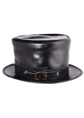 Leder-Zylinder, Lederhut, schwarz