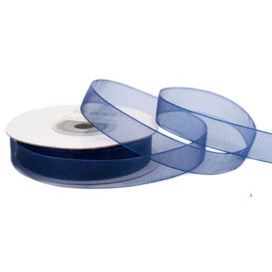 Organzaband 12mm x 25m Rolle Dunkelblau