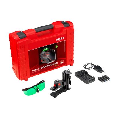 Sola Linienlaser PLANO 3D green Professional 71017201 Koffer Profiset 360° Akku
