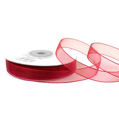 Organzaband 12mm x 25m Rolle Bordeaux