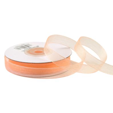 Organzaband 12mm x 25m Rolle Apricot