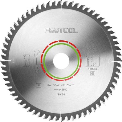Festool Kreissägeblatt 489459 Laminate HPL HW 225x2,6x30 TF64 für CS 70