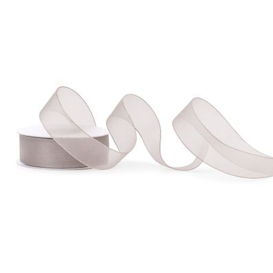 Organzaband 25mm x 25m Rolle Taupe