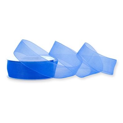 Organzaband 25mm x 25m Rolle Blau
