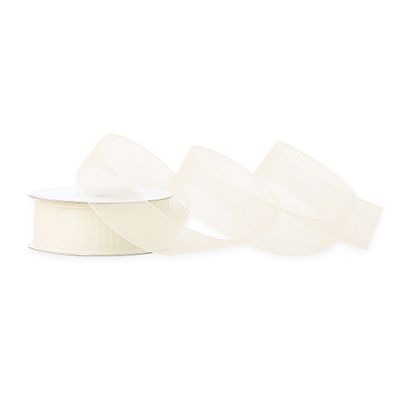 Organzaband 25mm x 25m Rolle Ivory / Elfenbein