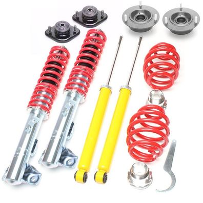 TA Technix Premium Gewindefahrwerk + 4X Domlager VA+HA FÜR BMW E36 3ER Fahrwerk