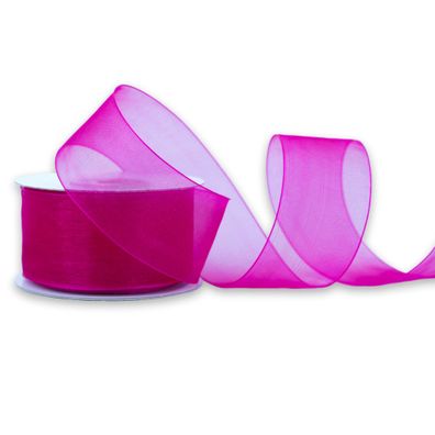 Organzaband 38mm x 25m Rolle Fuchsia