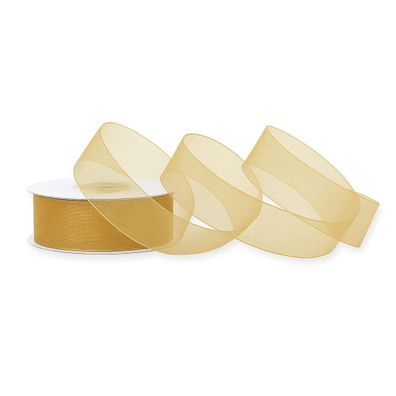 Organzaband 25mm x 25m Rolle Gold