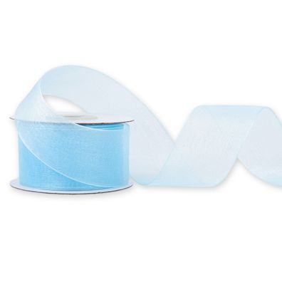Organzaband 38mm x 25m Rolle Hellblau