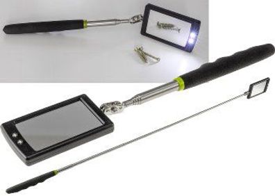 Teleskop Spiegel mit LED Beleuchtung 28-88cm, Spiegel 65x40mm