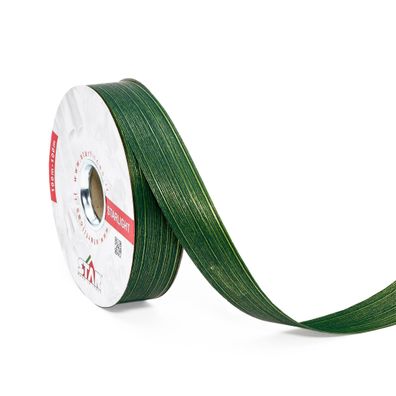 Geschenkband in Blätteroptik gestreift 19mm x 100m Rolle Blattgrün