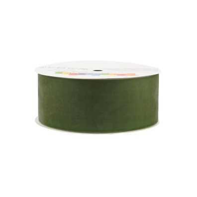 Samtband 50mm x 5m Rolle Moosgrün