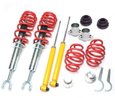 TA Technix Gewinde-fahrwerk + 4 Domlager VORNE + HINTEN AUDI A6 4B C5