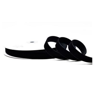 Samtband 16mm x 10m Rolle Schwarz