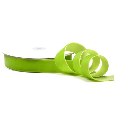 Samtband 22mm x 10m Rolle Hellgrün / Maigrün