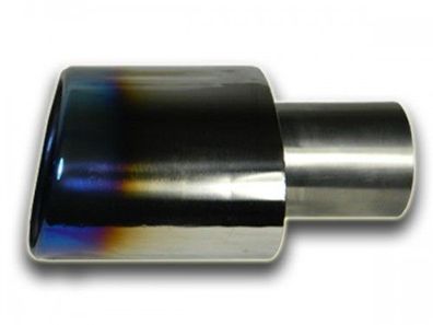 ECHT TITAN Auspuff-blende Endstück 120X80 MM OVAL, Eingangsrohr 51MM