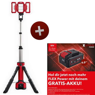 Flex LED Akku Baustrahler Strahler mit Stativ 18V TL4000 18.0/230 530375