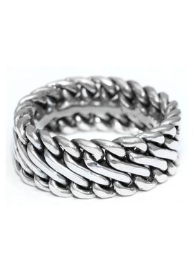 Silberner Wikingerring mit Flechtmuster