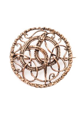 Wikinger Brosche Midgardschlange aus Bronze