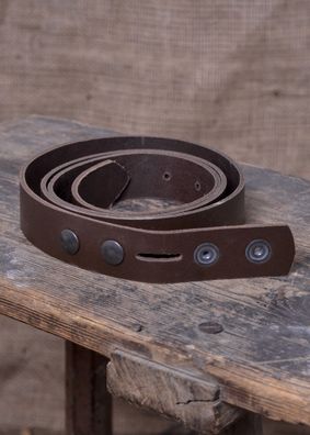 Brauner Ledergürtel ohne Schnalle, 3 cm breit