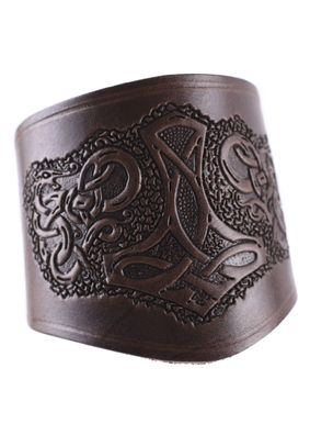 Armschützer aus Leder, mit Thorshammer, kurz