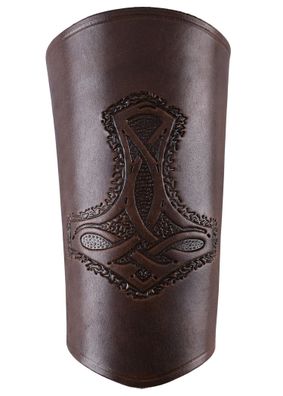 Armschützer aus Leder, mit Thorshammer, lang