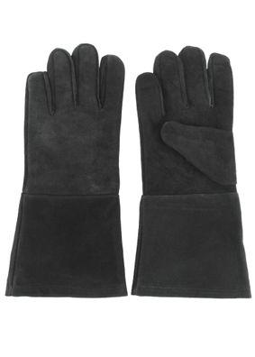 Stulpenhandschuh aus Wildleder, schwarz