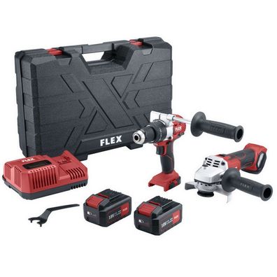 Flex Akku Schlagbohrschrauber PD2G 18.0-EC + Winkelschleifer L125 18.0-EC 516198
