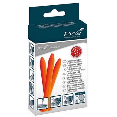 Pica Lumineszenzkreide Markierung Sechskant Classic120mm orange 12Stk 592/054