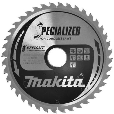 Makita Sägeblatt Säge Sägen WPC Holz 185x1,5x30 Z40 Efficut E-12245
