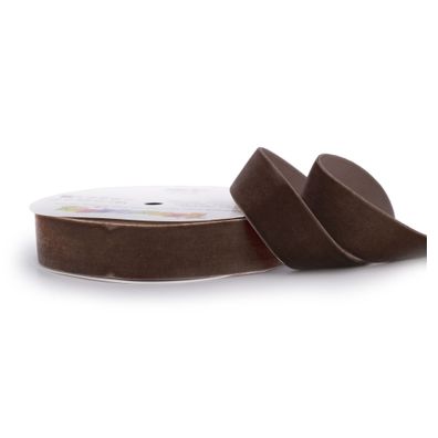 Samtband 25mm x 5m Rolle Braun