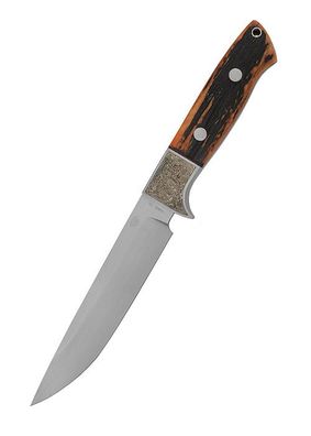 Wapiti Messer mit Drop-Point-Klinge und Hirschhorngriff