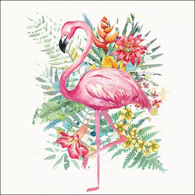 Servietten Papier 33x33cm 3-lagig mit Flamingo Motiv 20 Stück