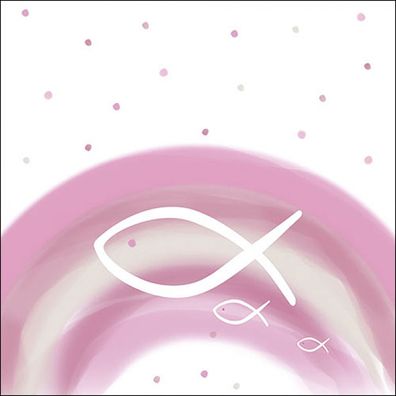 Servietten Papier 33x33cm 3-lagig mit Fischsymbol & Regenbogen 20 Stk