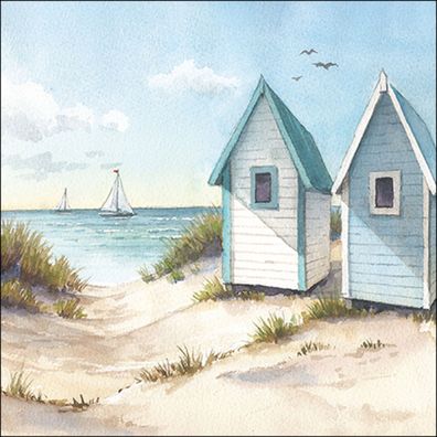 Servietten 33x33cm 3-lag. mit Strand & Meer Motiv 20 Stück