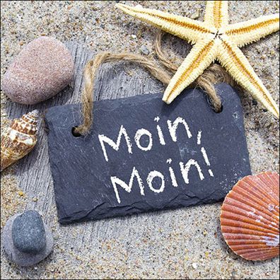 Servietten Papier 33x33cm 3-lagig mit Strand Motiv & Spruch 20 Stück