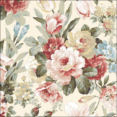 Servietten Papier 33x33cm 3-lagig mit Vintage Blumenmuster 20 Stück