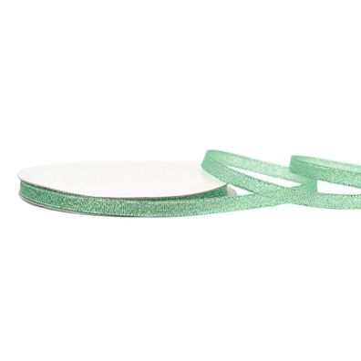 Glitzerband 6mm x 32m Roll Mint / Silber