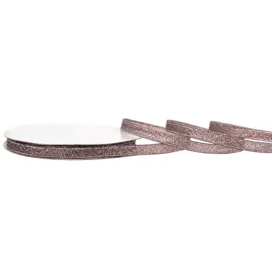 Glitzerband 6mm x 32m Roll Braun / Silber