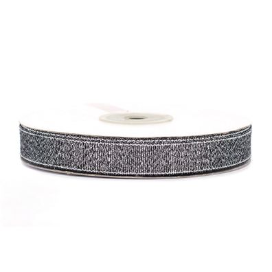 Glitzerband 12mm x 32m Rolle Schwarz / Silber