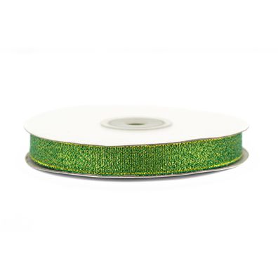 Glitzerband 12mm x 32m Rolle Grün / Gold