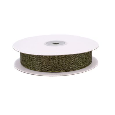 Glitzerband 25mm x 32m Rolle Schwarz / Gold