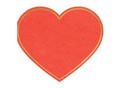 Servietten Herz 14,3x12,5cm 20 Stück rot gold