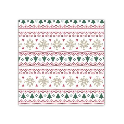 Servietten stoffähnlich 40x40cm Weihnachtsmotive 25 Stück Rot / Grün