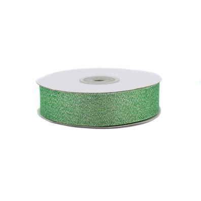 Glitzerband 25mm x 32m Rolle Grün / Silber