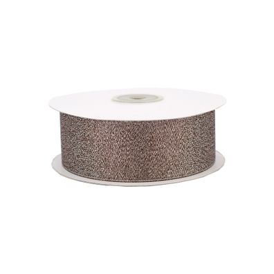 Glitzerband 38mm x 32m Rolle Braun / Silber