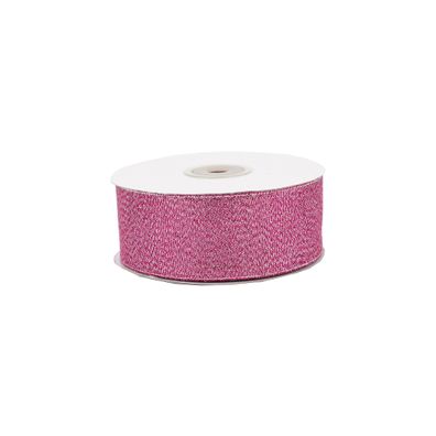 Glitzerband 38mm x 32m Rolle Pink / Silber