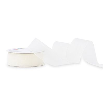 Organzaband 18mm x 25m Rolle Ivory / Elfenbein
