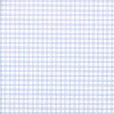 Servietten Papier 33x33cm 3-lag. kariert 20 Stück Blau / Weiß